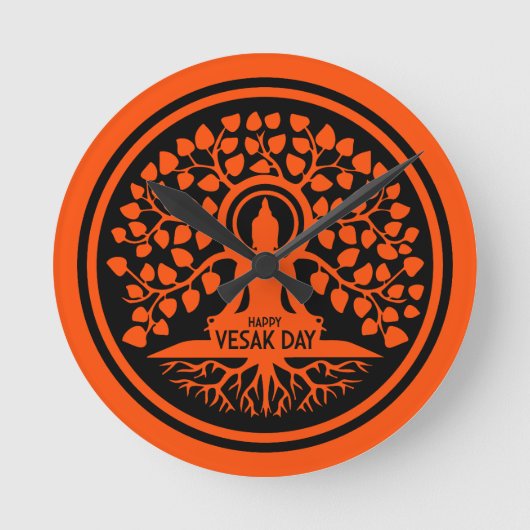 ハッピーヴェサックの日 ラウンド壁時計 (正面)