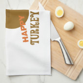 ハッピー七面鳥の一日の感謝祭 キッチンタオル (四つ折り)