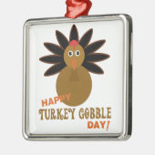 ハッピー七面鳥の一日の感謝祭 メタルオーナメント (左)