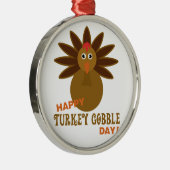 ハッピー七面鳥の一日の感謝祭 メタルオーナメント (右)