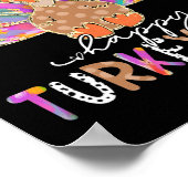 ハッピー七面鳥の日かわいい七面鳥感謝祭シャツW ポスター (角)