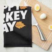 ハッピー七面鳥の日感謝祭の日ホリデーギフト キッチンタオル (四つ折り)