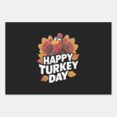 ハッピー七面鳥の日感謝祭の日ホリデーギフト ラッピングペーパーシート (正面)