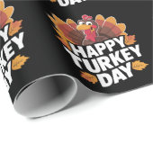ハッピー七面鳥の日感謝祭の日ホリデーギフト ラッピングペーパー (ロールコーナー)