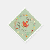ハッピー七面鳥の日感謝祭ディナー スタンダードカクテルナプキン (角)