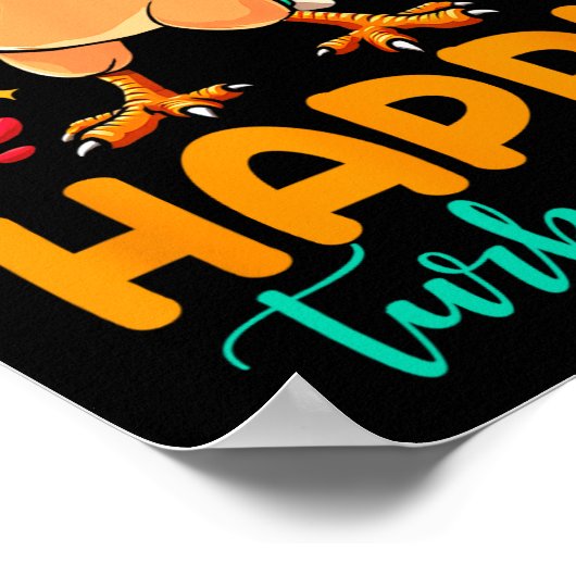 ハッピー七面鳥の日感謝祭トルコ巡礼者B ポスター (角)