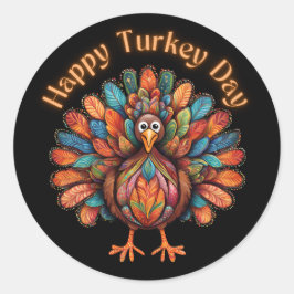 ハッピー七面鳥の日 ラウンドシール