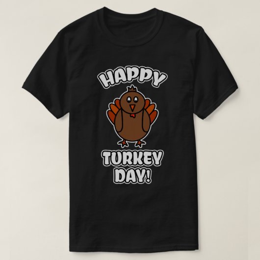 ハッピー七面鳥の日 Tシャツ (デザイン正面)