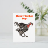 ハッピー七面鳥デイカートゥーンサンクスギビングスケッチ シーズンポストカード (スタンド正面)