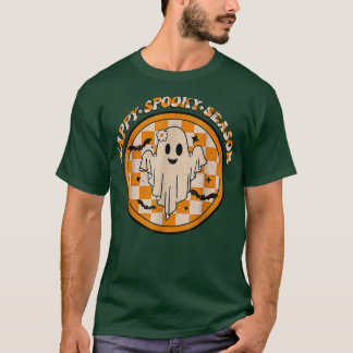 ハッピー不気味シーズンカワイイ幽霊ガールズガールズハロー Tシャツ