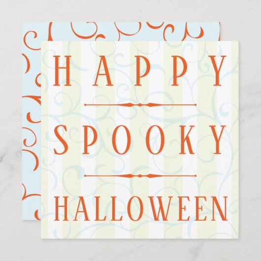 ハッピー不気味ハロウィーンカードテンプレート (正面/裏面)