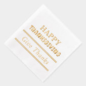 ハッピー与え感謝祭感謝していタイポグラフィ 箔ナプキン (右)