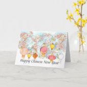 ハッピー中国のニューイヤンタン桜ツリー カード (黄色い花)
