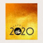 ハッピー中国のラット新年2020紙カット2紀元前 名刺 (外部フラット)