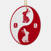 ハッピー中国のラビットニューイヤー2023陰陽太一 セラミックオーナメント (右)
