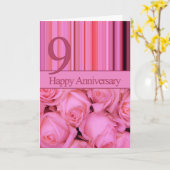 ハッピー九周年バラはがき カード (黄色い花)