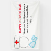 ハッピー企業のナースデーバナー 横断幕 (縦)