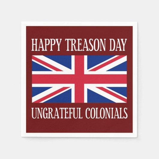 ハッピー会計日恩知らずの入植者7月4日 スタンダードカクテルナプキン (正面)