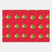ハッピー伝統的クリスマスホリデー ラッピングペーパーシート (正面3)