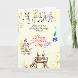 ハッピー先生デー(フェスティバル) – 折り畳みグリーティングカード カード