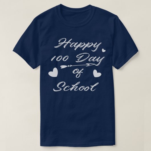 ハッピー先生100日目の学校の100日のGnom Tシャツ (デザイン正面)