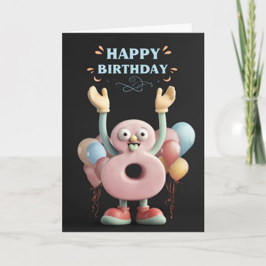 ハッピー八誕生日カード カード (正面)