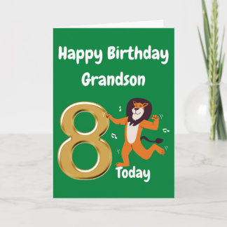 ハッピー八誕生日孫 カード
