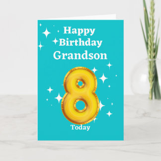 ハッピー八誕生日孫 カード
