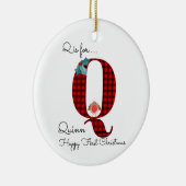 ハッピー初めてのクリスマスQ lumberjack robin tree セラミックオーナメント (右)