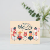 ハッピー労働デイジョブズイラストレーション ポストカード (スタンド正面)