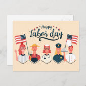ハッピー労働デイジョブズイラストレーション ポストカード (正面/裏面)
