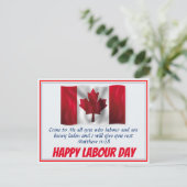 ハッピー労働デー聖なる書物、 経典カナダカスタマイズ国旗 シーズンポストカード (スタンド正面)