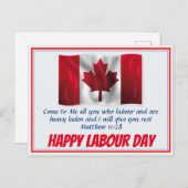 ハッピー労働デー聖なる書物、 経典カナダカスタマイズ国旗 シーズンポストカード (正面/裏面)