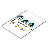 ハッピー卒業踊りペンギン,バナー付き ノートブック (左側)