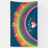 「ハッピー卒業！」カスタムレインボーバナー 横断幕 (縦)