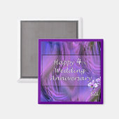 ハッピー四日。の結婚記念日 マグネット (正面/裏面)