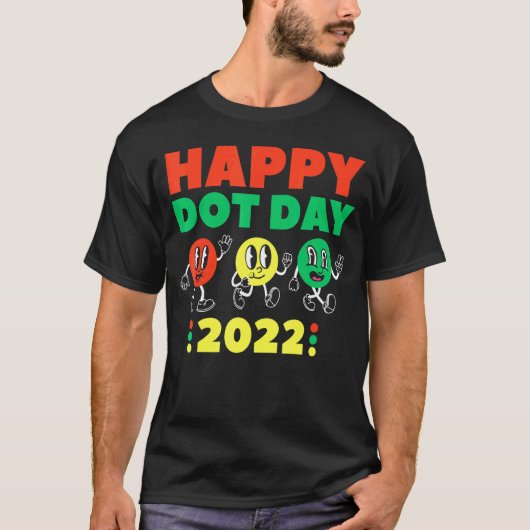 ハッピー国際的ドットデイ2022水玉模様キッズ Tシャツ (正面)