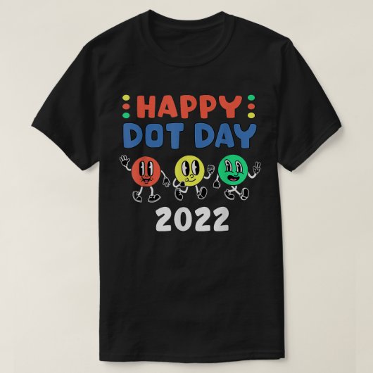 ハッピー国際的ドットデイ2022水玉模様キッズ Tシャツ (デザイン正面)