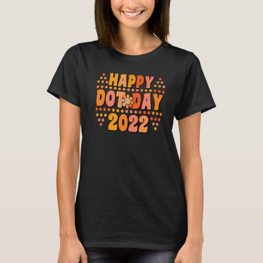 ハッピー国際的ドットデイ2022水玉模様キッズ Tシャツ (正面)