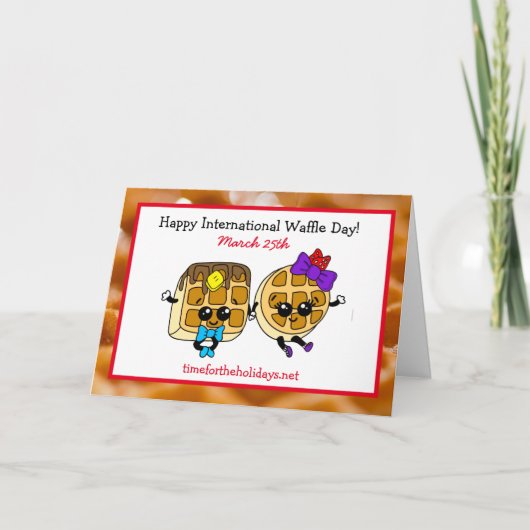 ハッピー国際的ワッフルデー+レシピカード カード (正面)