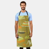 ハッピー夏期シームレスパターン エプロン (着用した状態)