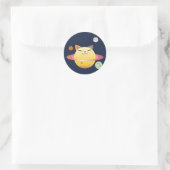 ハッピー大きな猫プラネット宇宙 ラウンドシール (バッグ)