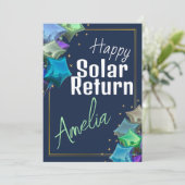 ハッピー太陽のリターンアストロロジー誕生日カスタム シーズンカード (スタンド正面)