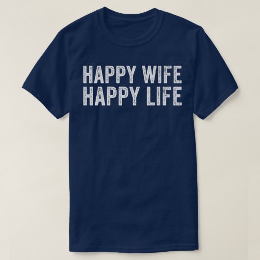 ハッピー妻ハッピー結婚ライフの夫おもしろい愛V Tシャツ (デザイン正面)