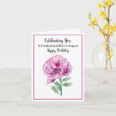 ハッピー威厳がある誕生日パープルポピー カード (黄色い花)