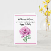 ハッピー威厳がある21歳の誕生日パープルポピー カード (黄色い花)