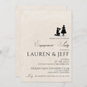 ハッピー婚約パーティ 招待状 (正面/裏面)