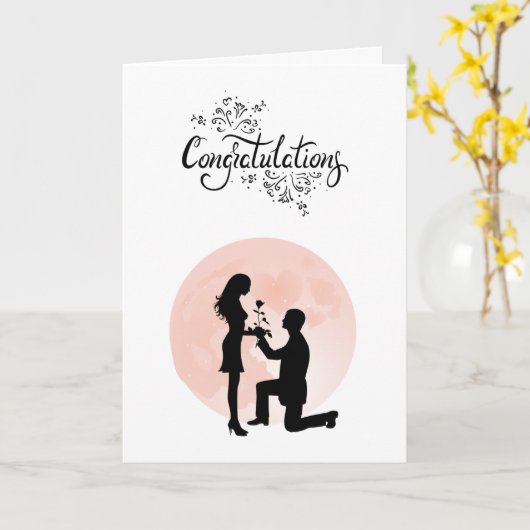 ハッピー婚約 カード (黄色い花)