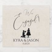 ハッピー婚約 スパークリングワインラベル (シングルラベル)