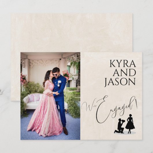 ハッピー婚約 案内状 (正面/裏面)